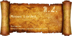 Moses Lóránt névjegykártya